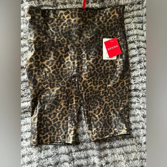 SPANX Leopard Print Bike Shorts