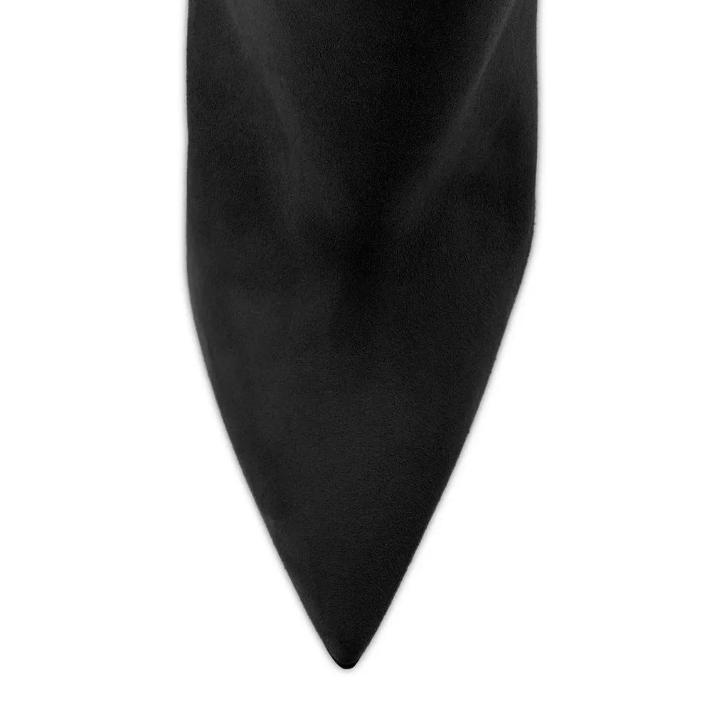 Suede Pointy Toe Stiletto High Heel Ankle Boots
