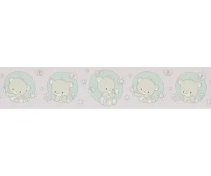 Teddy Bear Nature Purple Turquoise 0013-05 Wallpaper Border