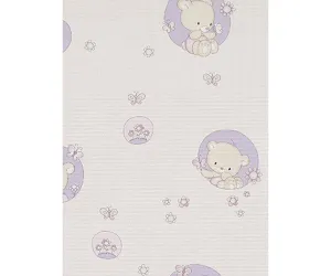 Teddy Bear Nature Rose Purple 7322-09 Wallpaper