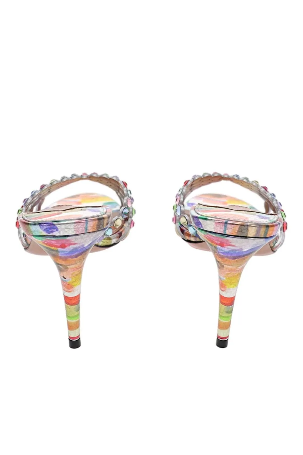 Tequila Rainbow Crystal Leather Mule