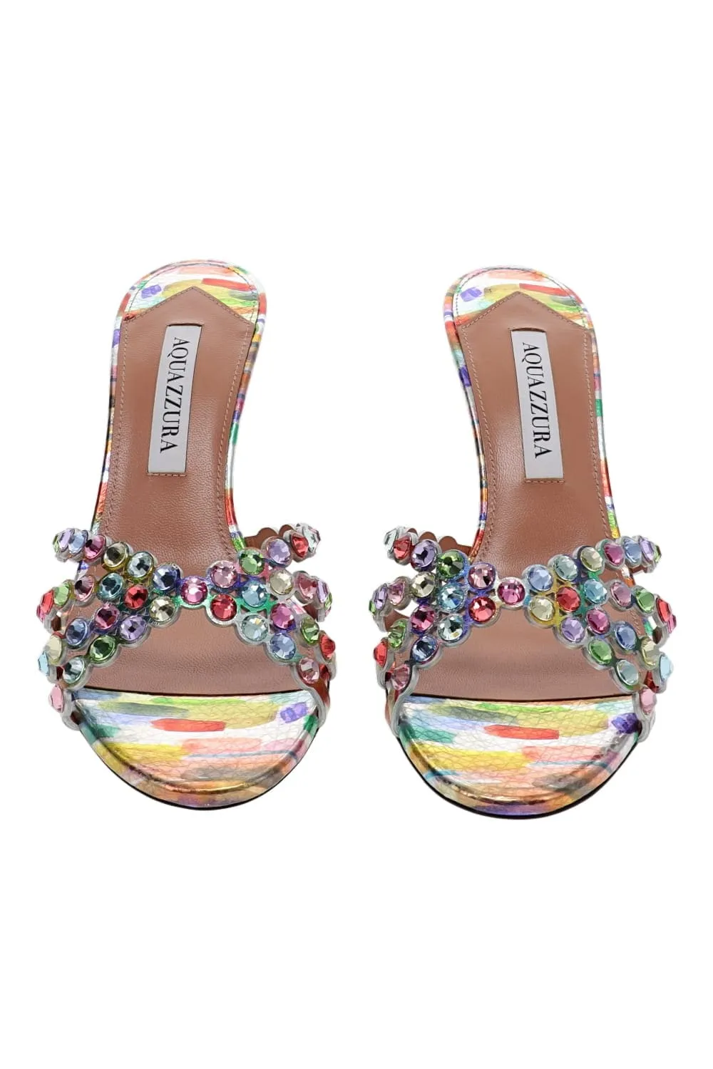 Tequila Rainbow Crystal Leather Mule