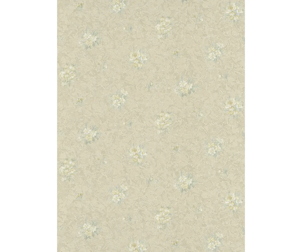 Textured Floral Motifs Yellow Beige 5787-03 Wallpaper