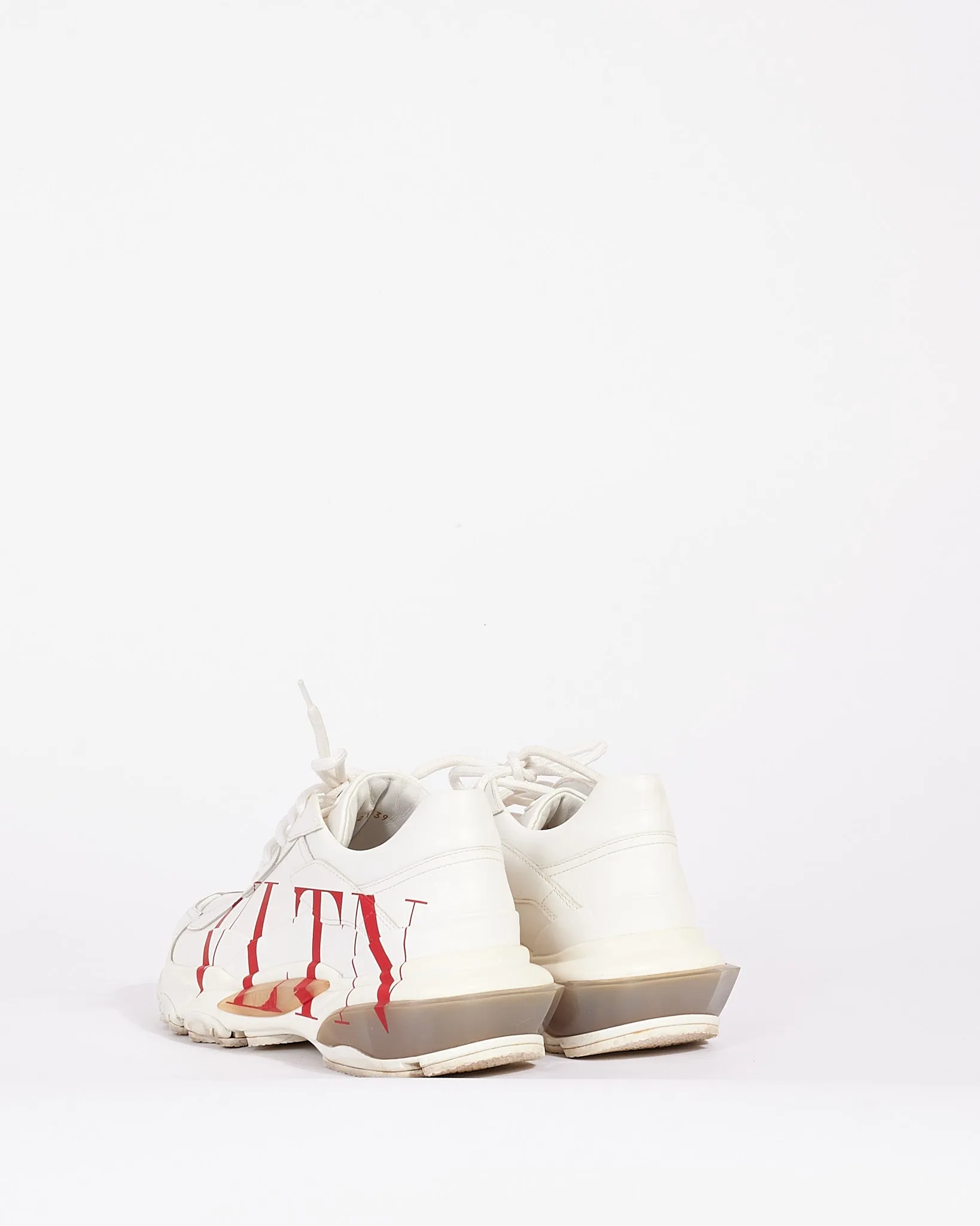 Valentino White Leather Rockstud VLTN Sneakers - 39