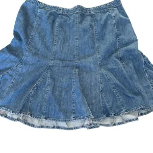 Venezia Women’s Size 22  21x22 Denim Flared Skirt 100% Cotton Med Wash Side Zip