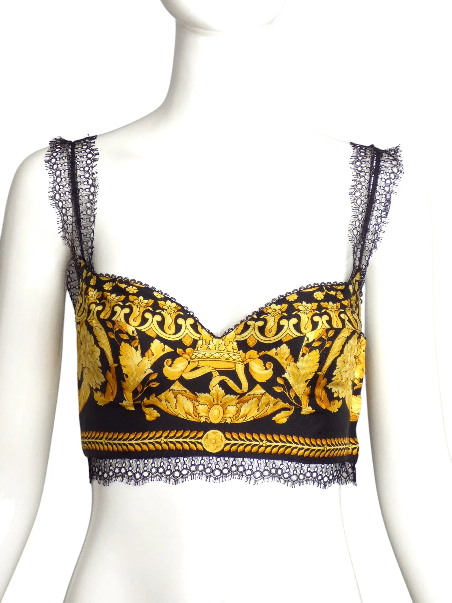 VERSACE- NWT 2024 Silk & Lace Bralette, Multiple Sizes Available