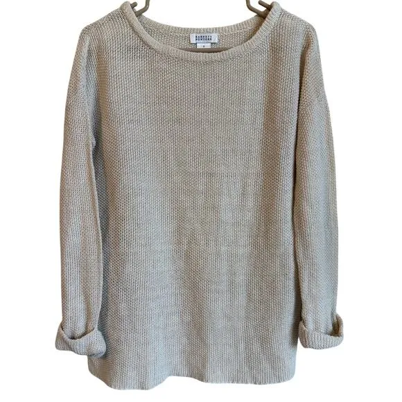 VTG Barneys New York Sweater Size 8 Womens 100% Linen Open Knit Quiet Luxury