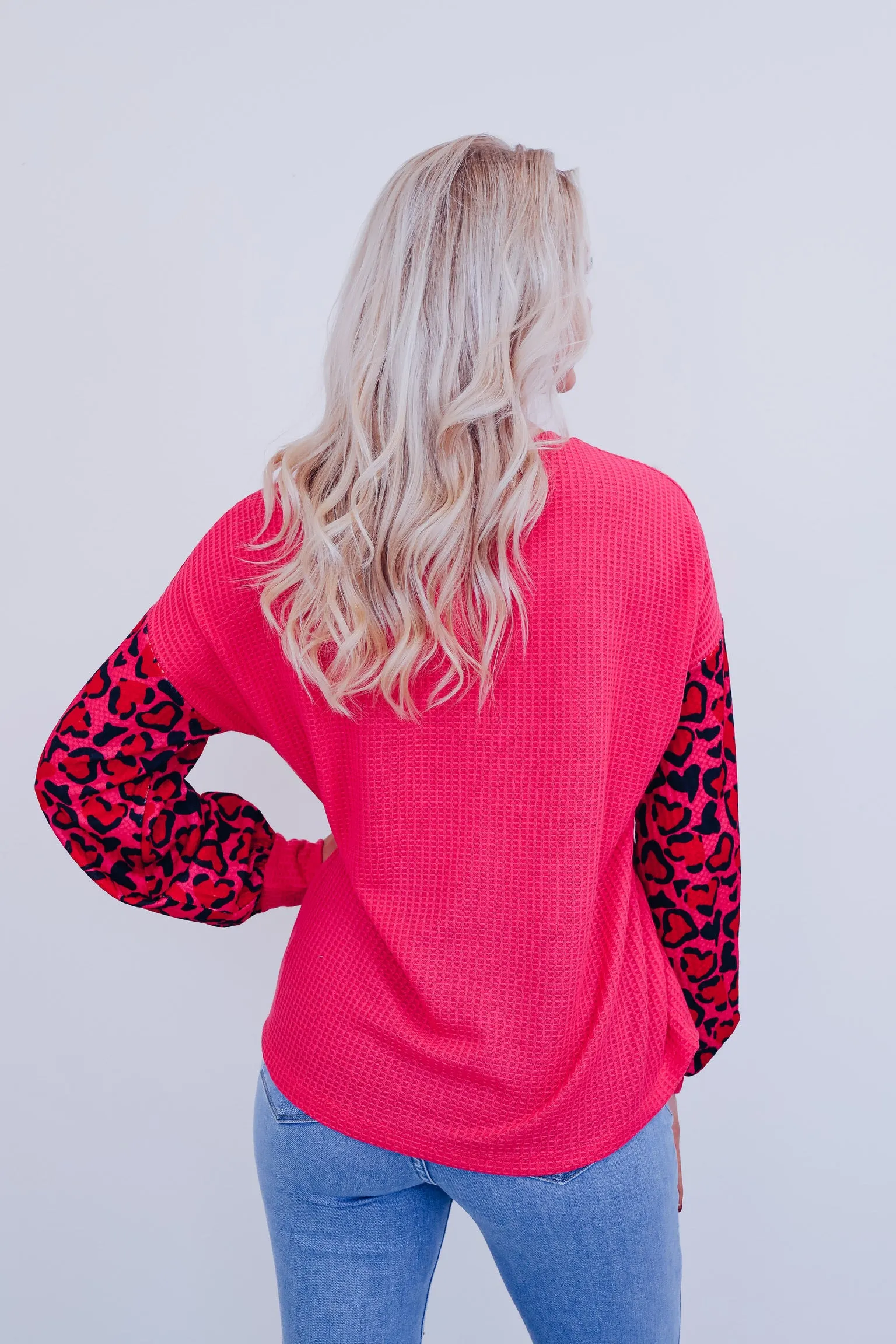 Wild Heart Leopard Sleeve Color Block Top