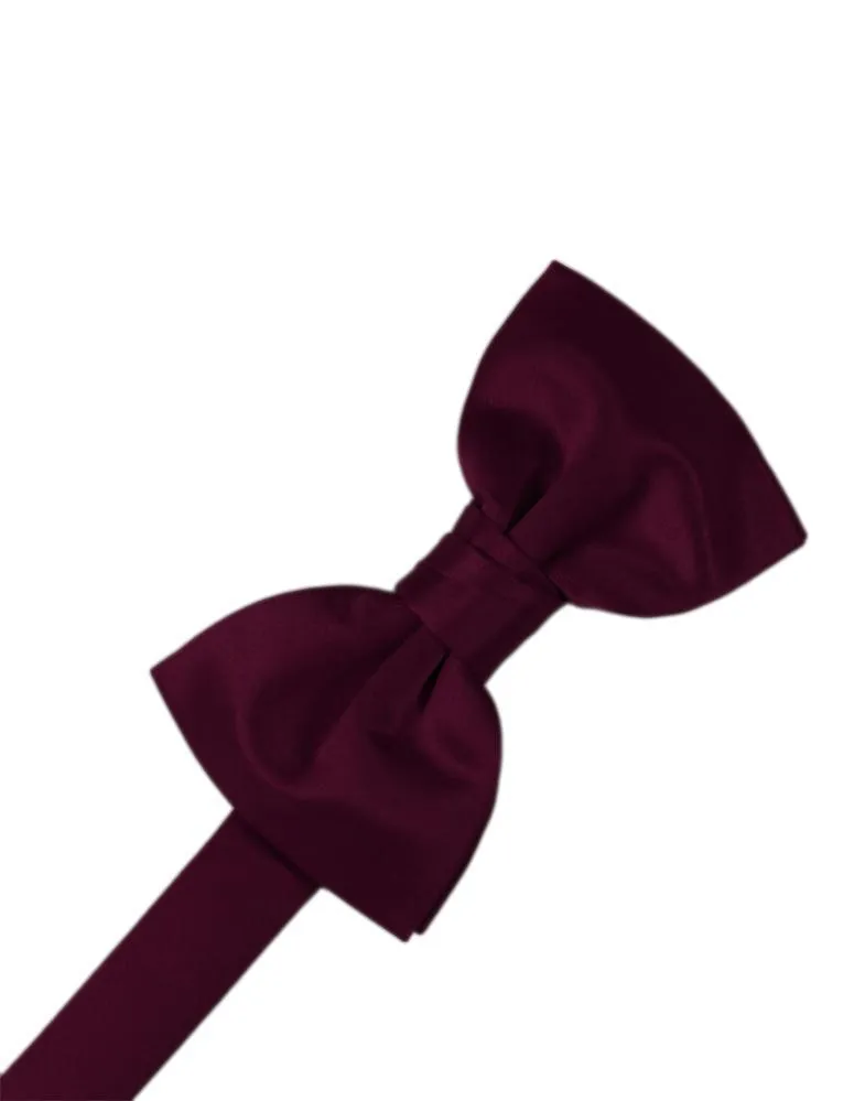 Wine Luxury Satin Kids Bow Tie