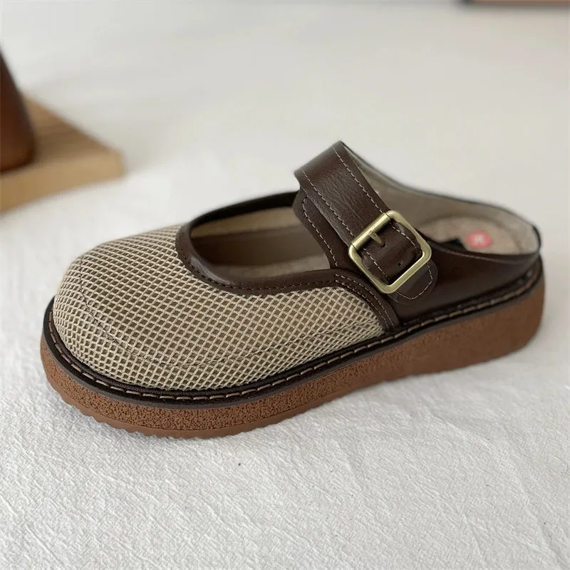 Women Casual Summer Mesh Hollow Slip-On Mule Shoes