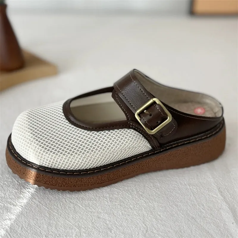 Women Casual Summer Mesh Hollow Slip-On Mule Shoes