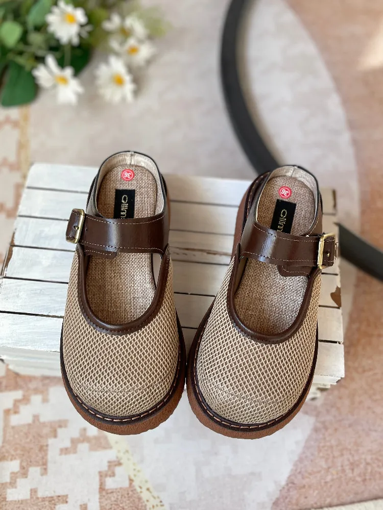 Women Casual Summer Mesh Hollow Slip-On Mule Shoes