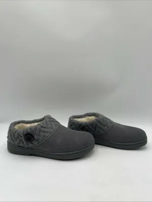 Women’s Clarks Cable Knit Sweater Clogs Dark Grey Size 7M - Very Good