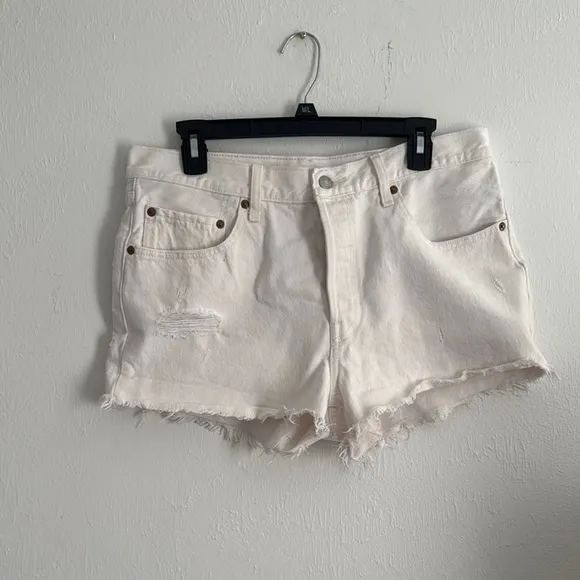 Women's White Denim Shorts