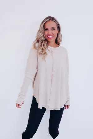 Wrenley Waffle Knit Top - Sand