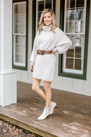 X Mottled Cream Sweater Dress
