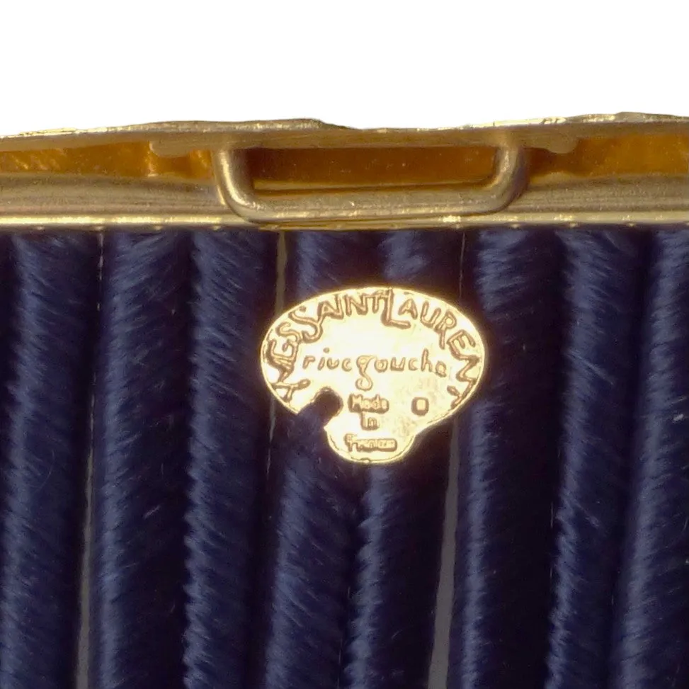 YVES SAINT LAURENT- 1980s Navy Cord Belt, Waist 31"