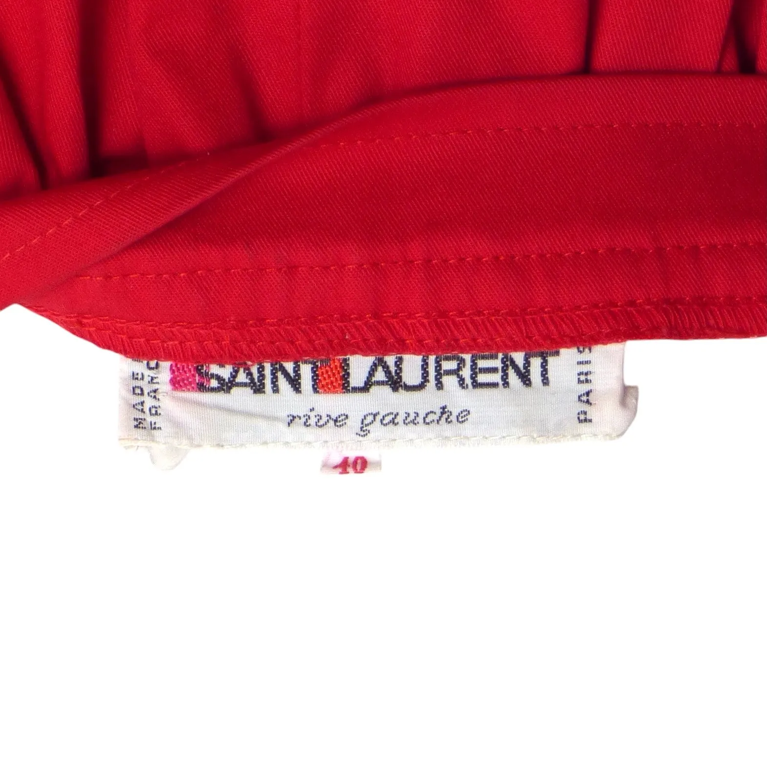 YVES SAINT LAURENT- 1980s Red & Black Cotton Skirt, Size-4