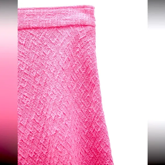 Zara textured pink long skirt